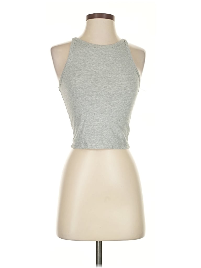 Pre-owned Unbranded Tank Top Gray Halter Neckline Tops