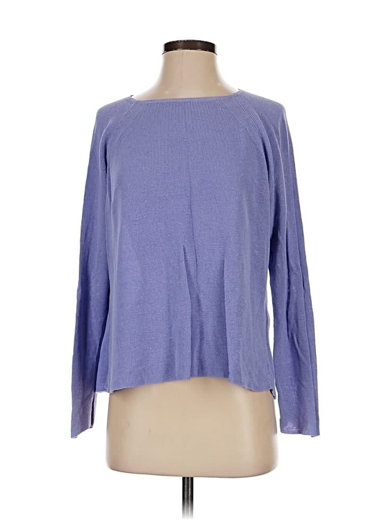 Pre-owned Eileen Fisher 3/4 Sleeve T-shirt In Purple