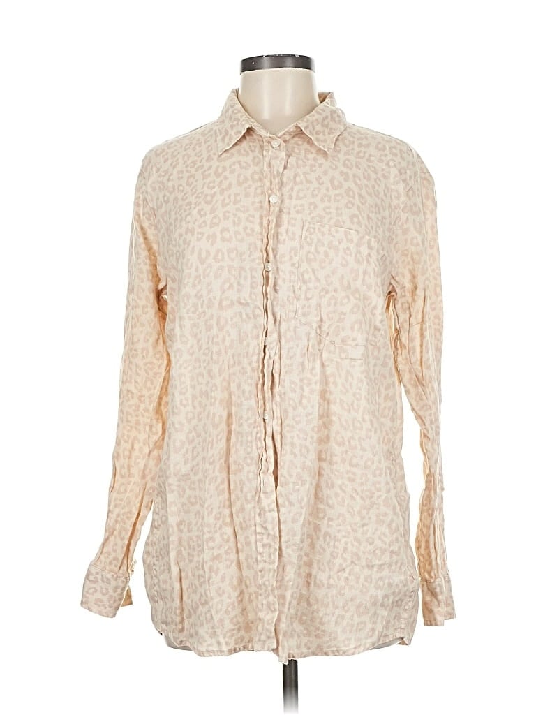 Pre-owned Gap Long Sleeve Blouse In White