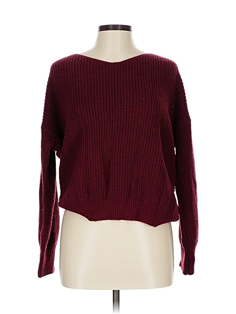Pre-owned Windsor Pullover Sweater In Burgundy