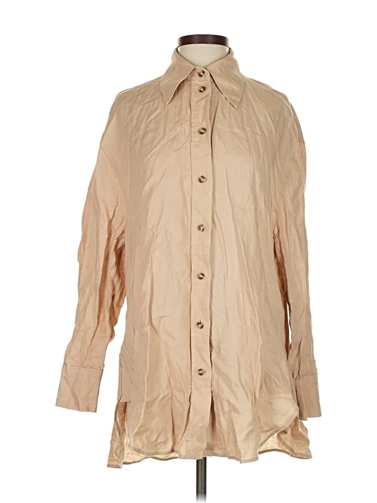 Pre-owned Cos Long Sleeve Button Down Shirt In Brown