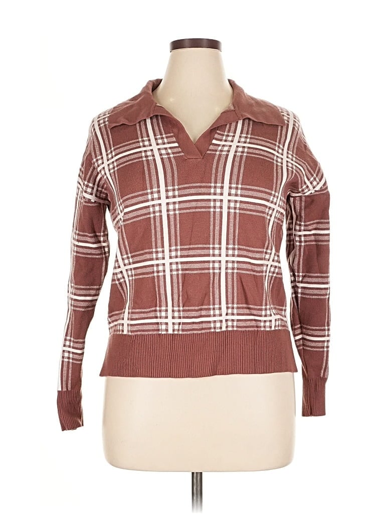 Pre-owned Max Studio Pullover Sweater In Brown