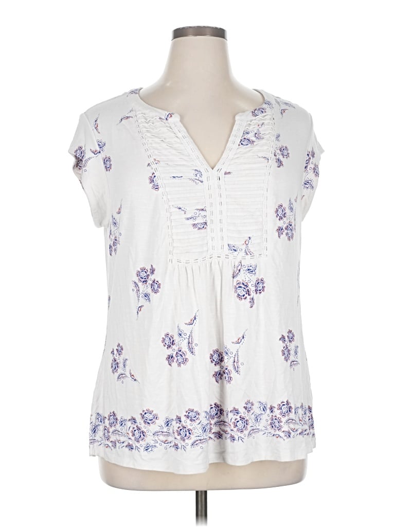 Pre-owned Daniel Rainn Short Sleeve Blouse In White