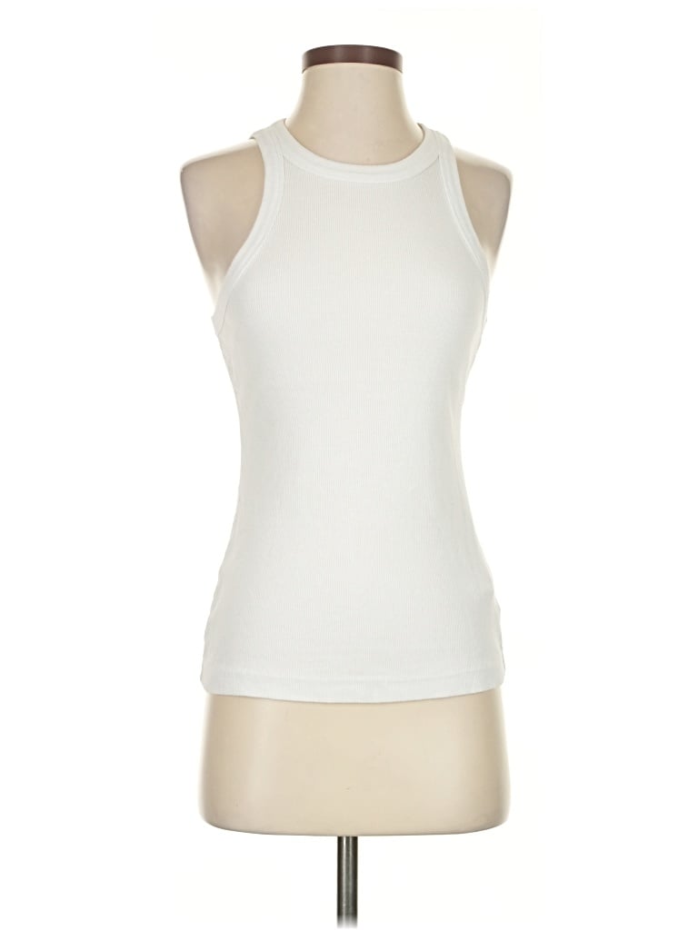 Pre-owned James Perse Tank Top Ivory Halter Neckline Tops In White