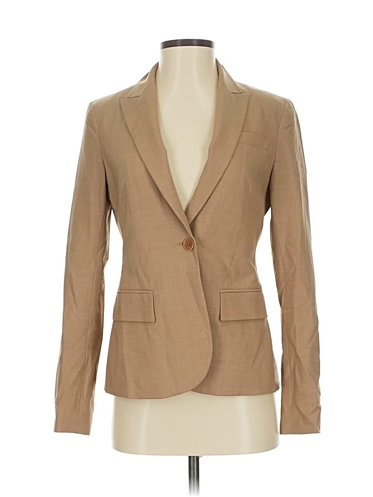 Pre-owned Theory Wool Blazer Jacket In Brown