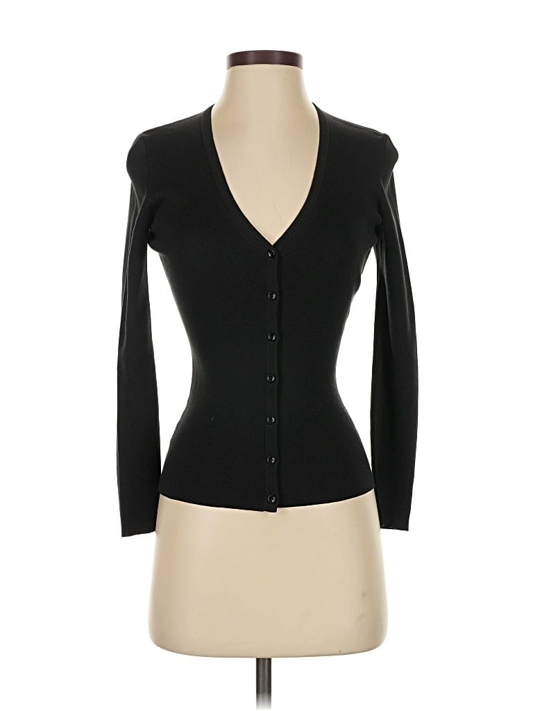 ANN TAYLOR FACTORY Pre-owned Silk Cardigan Sweater In Black