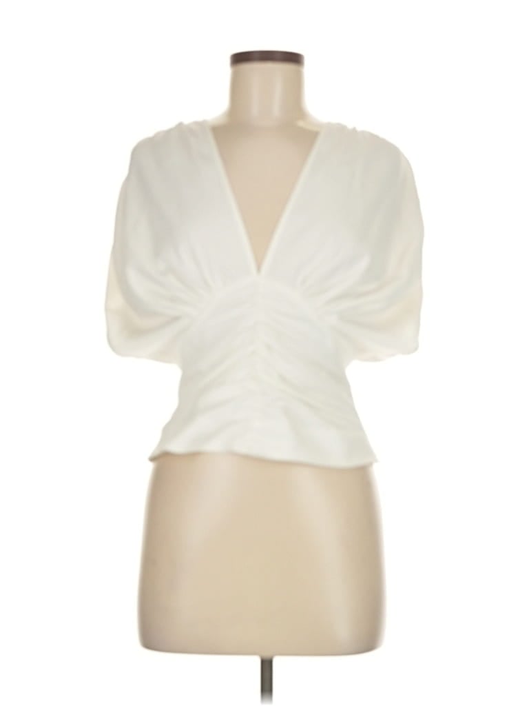 Pre-owned C/meo Collective Short Sleeve Blouse In White