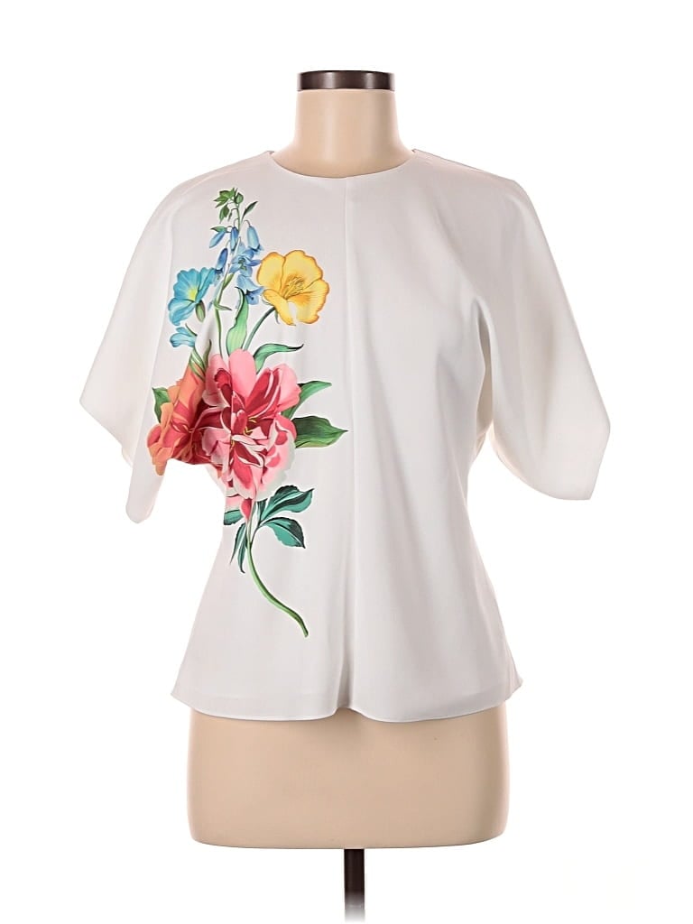 Pre-owned Ted Baker Short Sleeve Blouse In White