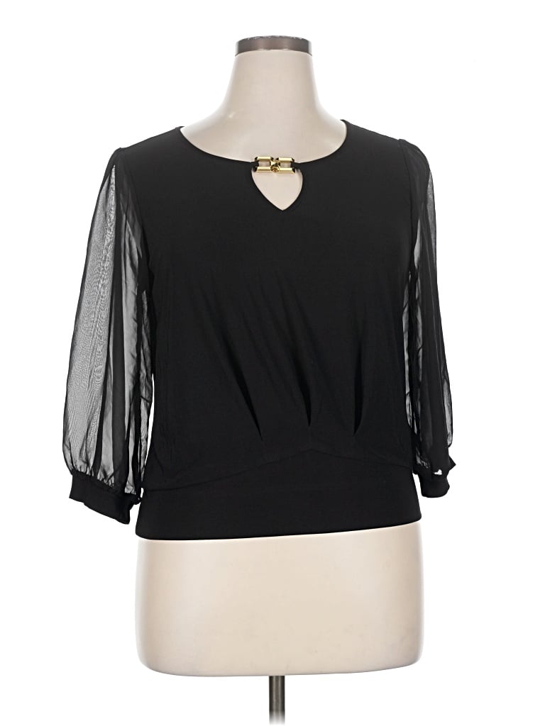 Pre-owned Atelier 3/4 Sleeve Blouse In Black
