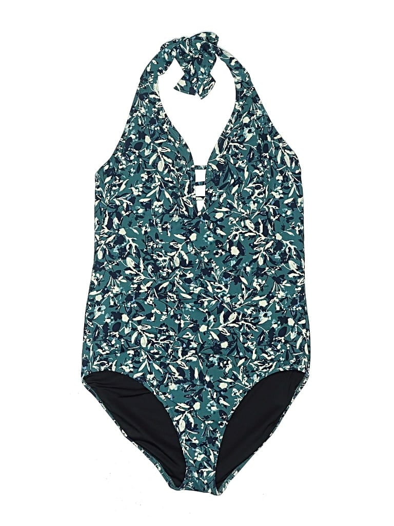 Pre-owned Garnet Hill One Piece Swimsuit In Blue