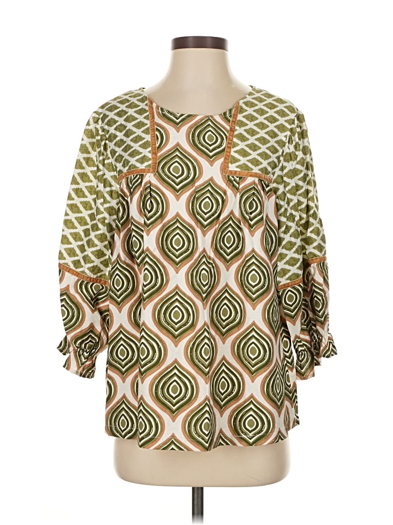 Pre-owned Umgee 3/4 Sleeve Blouse In Green