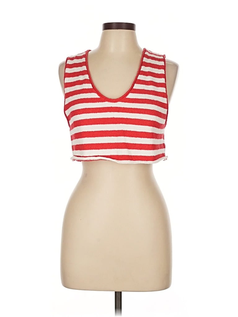 Pre-owned Fp Beach Tank Top Red Strapless Neckline Tops