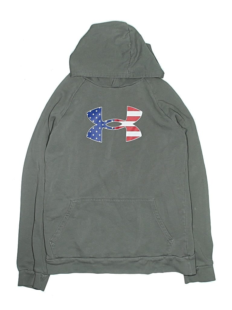 Pre-owned Under Armour Kids' Pullover Hoodie In Gray