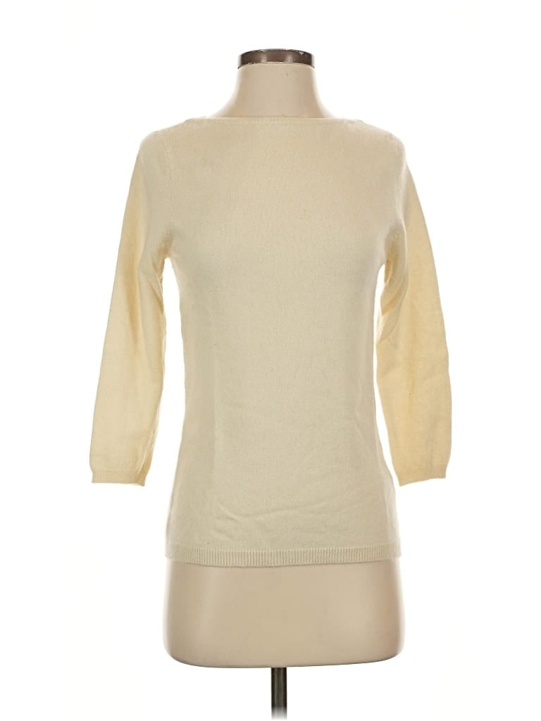 Pre-owned Polo Ralph Lauren Cashmere Pullover Sweater In White