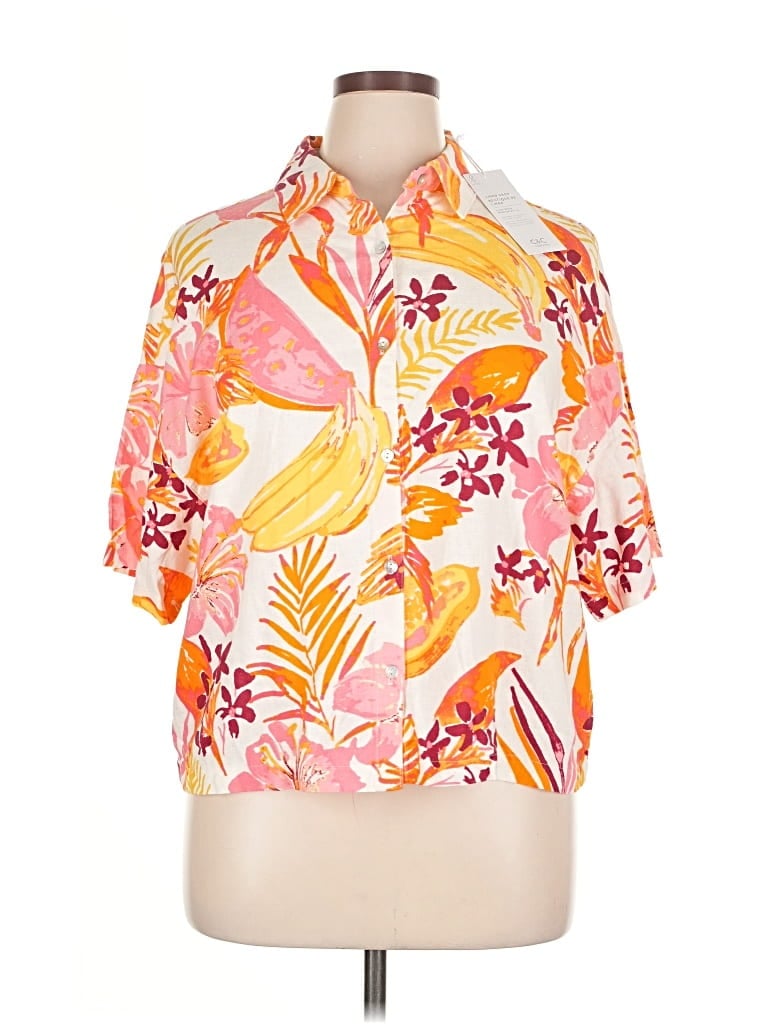 C&c California Short Sleeve Blouse In Multi