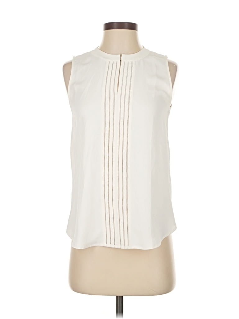 Pre-owned Ann Taylor Sleeveless Blouse In White