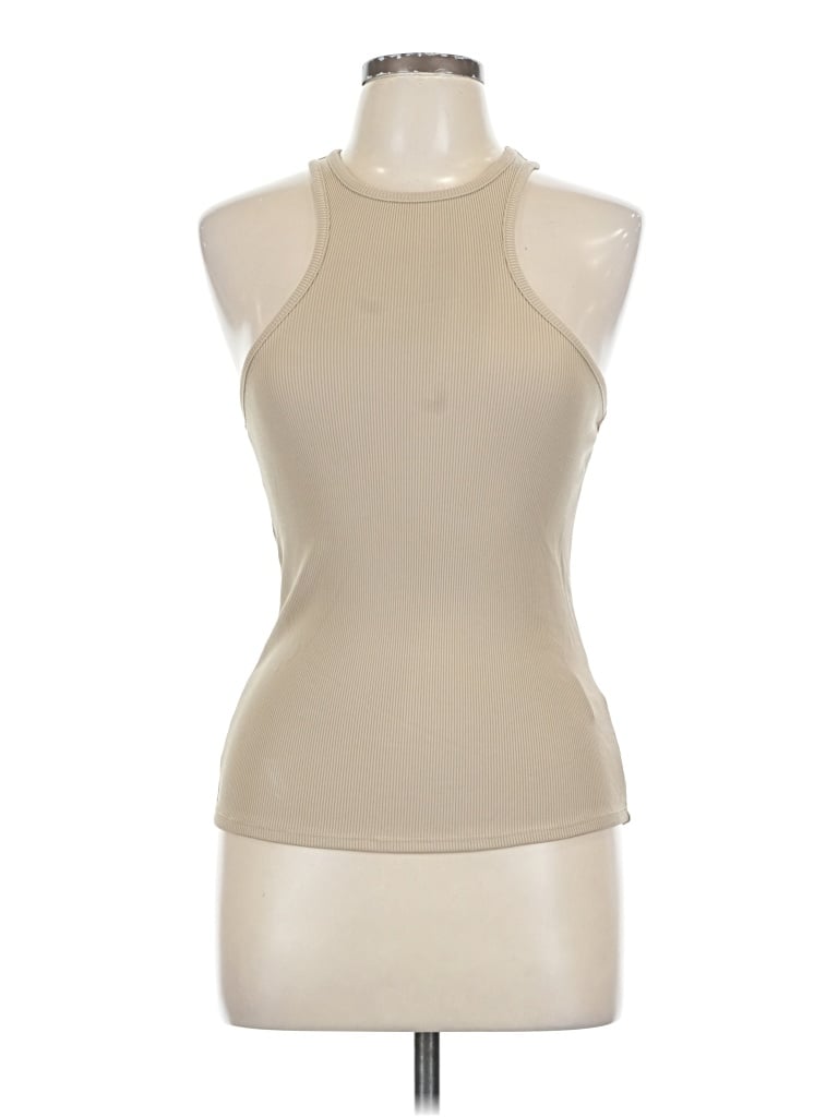 Pre-owned Anine Bing Tank Top Tan Halter Neckline Tops In Brown