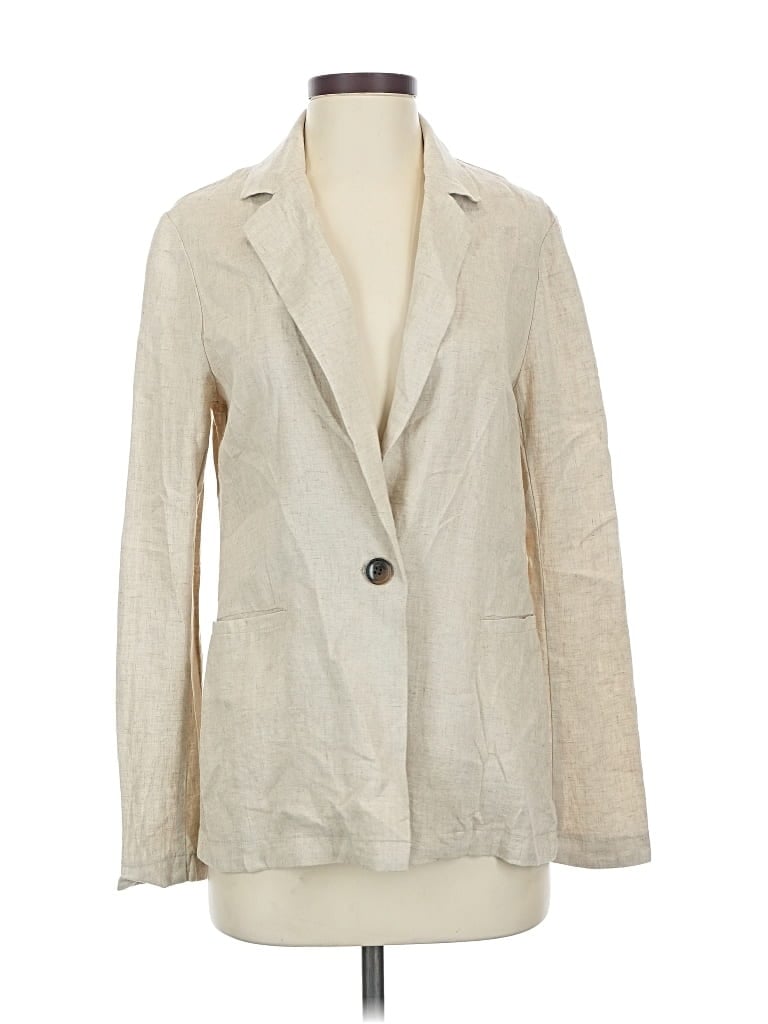 Pre-owned Drew Long Sleeve Top Ivory Square Neckline Tops In White