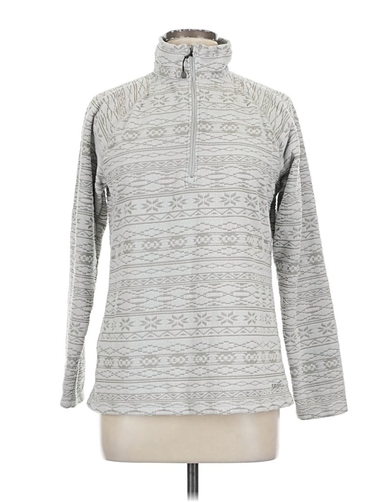 Pre-owned Eddie Bauer Fleece Jacket In Gray