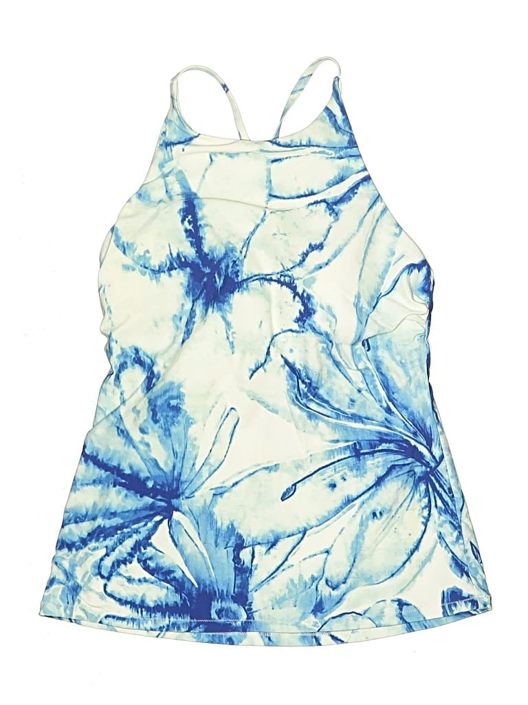 Pre-owned Calia Swimsuit Top Blue Tie-dye Pattern Swimwear