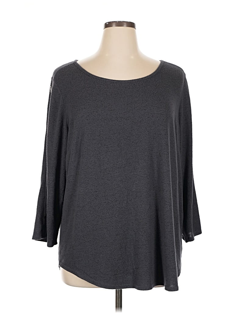 Pre-owned Fortune + Ivy 3/4 Sleeve T-shirt In Gray