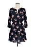 Lush 100% Polyester Floral Blue Casual Dress Size M - photo 1