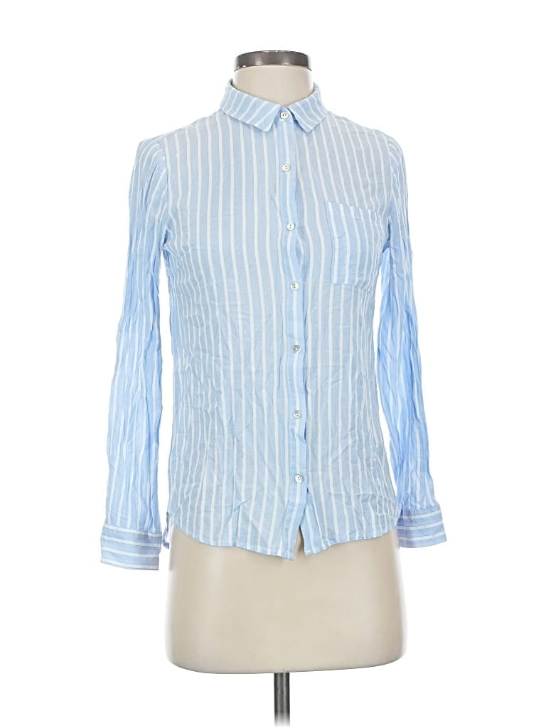 Pre-owned Byron Bay Long Sleeve Button Down Shirt In Blue