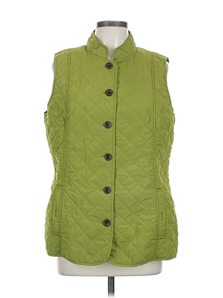 Pre-owned Jjill Vest In Green