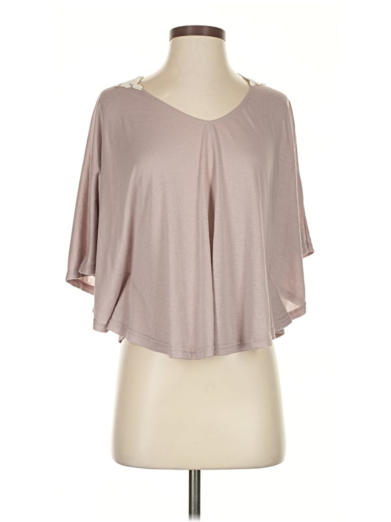 Pre-owned Ya Los Angeles Short Sleeve Top Gray Scoop Neck Tops