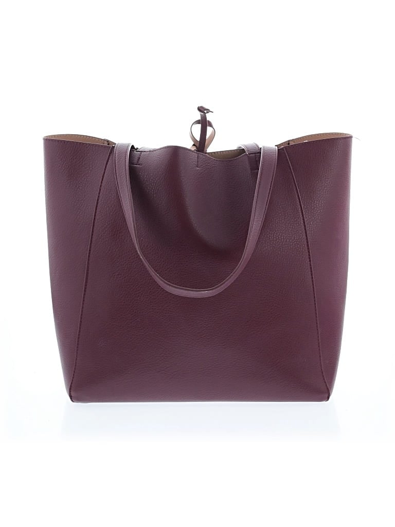Pre-owned Unbranded Leather Tote Bag In Burgundy