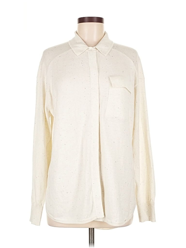 Pre-owned Smartwool Cardigan Sweater In White