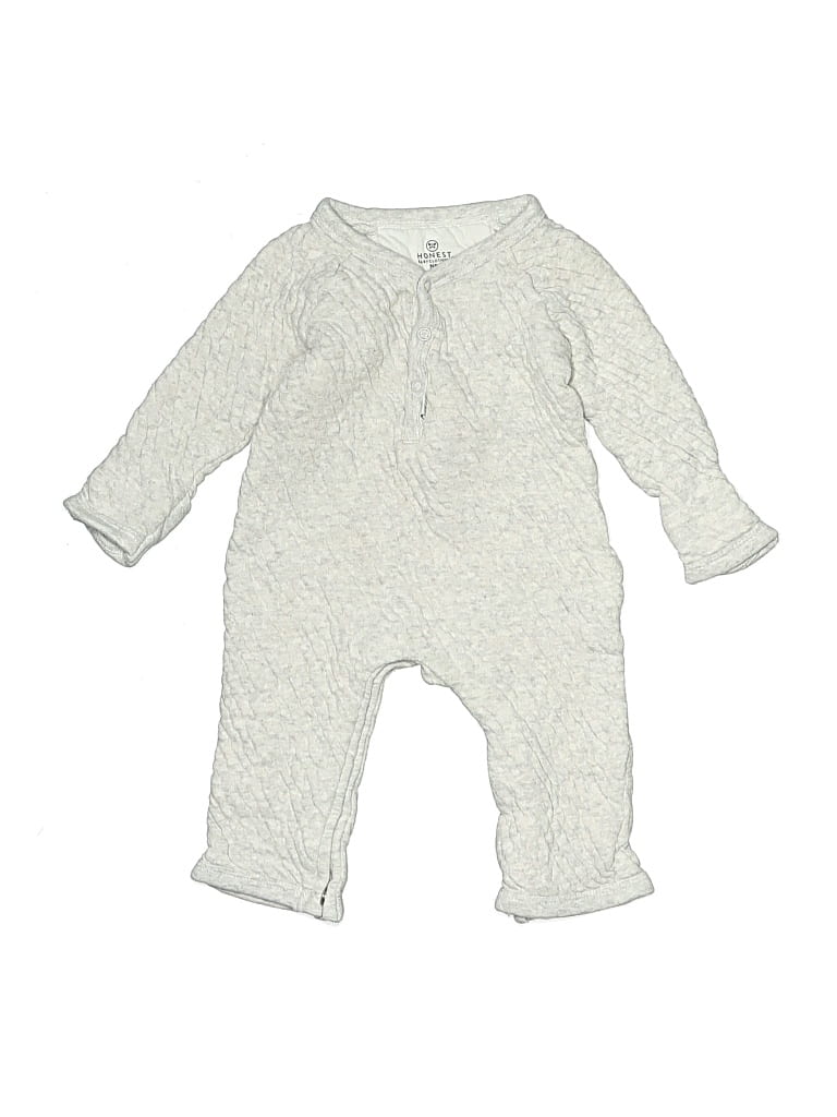 Pre-owned Honest Baby Clothing Babies' Long Sleeve Onesie In Silver