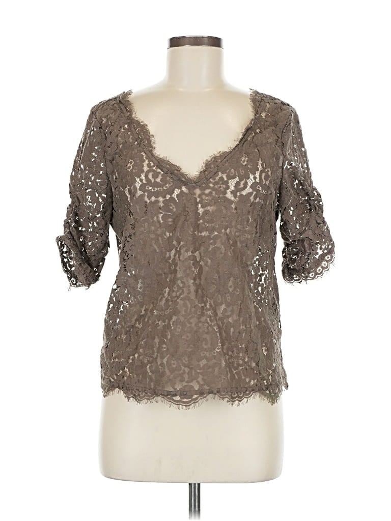 Pre-owned Joie Short Sleeve Blouse In Gray