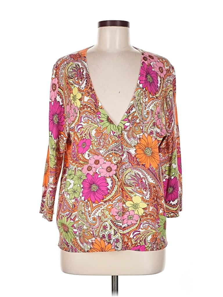 Pre-owned Unbranded Cardigan Sweater In Orange