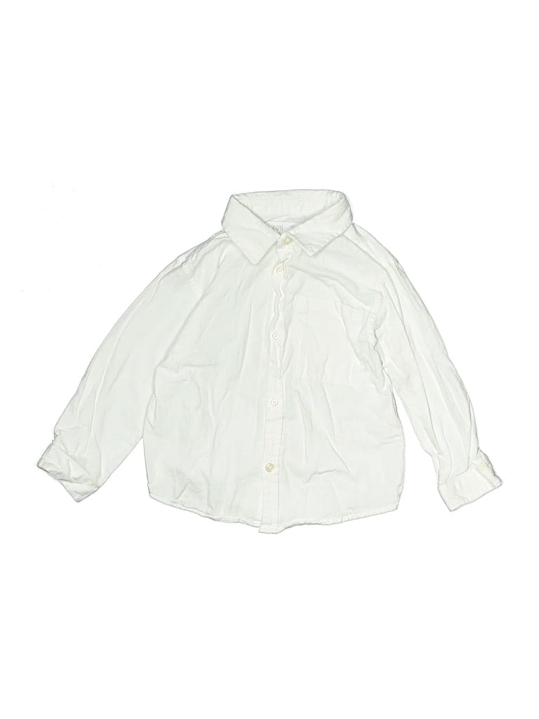 Pre-owned Zara Baby Kids' Long Sleeve Button Down Shirt In White