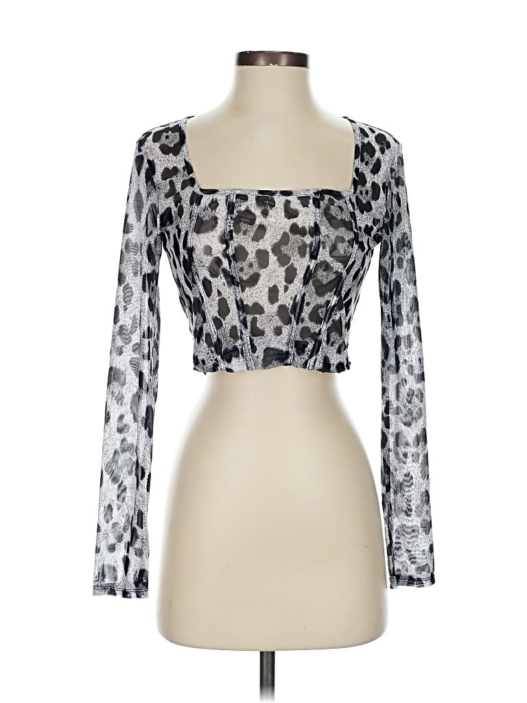 Pre-owned Avidlove Long Sleeve Top Silver Sweetheart Neckline Tops