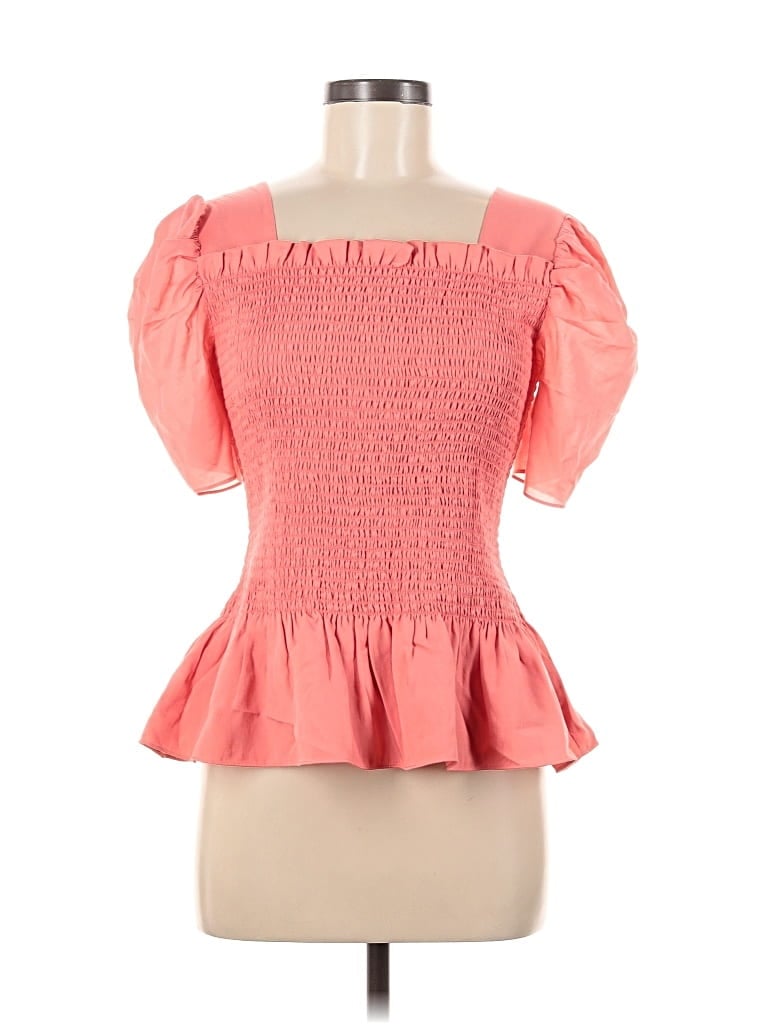 Pre-owned Rachel Parcell Short Sleeve Top Pink Sweetheart Neckline Tops