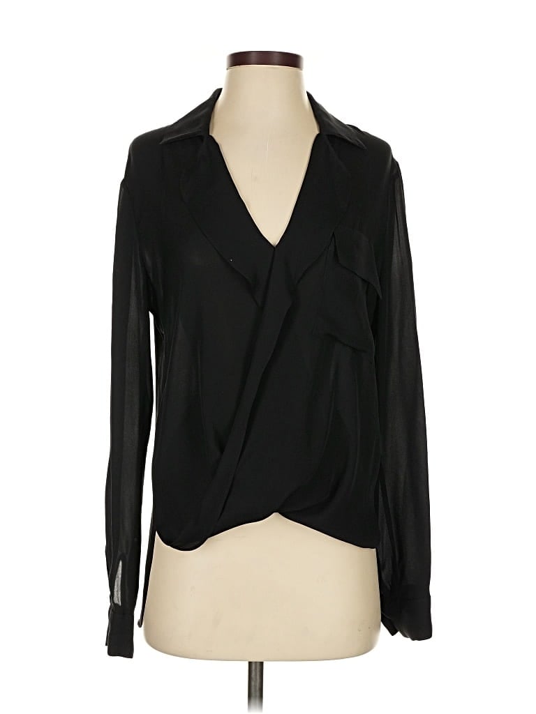 Pre-owned L'agence Long Sleeve Blouse In Black