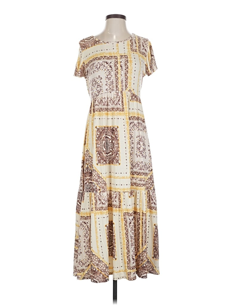 Pre-owned 24/7 Maurices Casual Dress In White