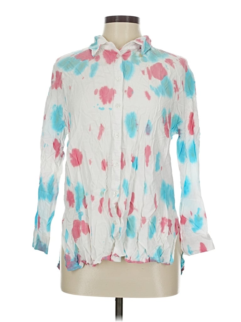 Pre-owned Aqua Long Sleeve Blouse In White