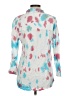 Aqua 100% Rayon Tie-dye Ivory Long Sleeve Blouse Size M - photo 2