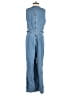 Point Sur 100% Cotton Solid Blue Jumpsuit Size 2 - photo 2