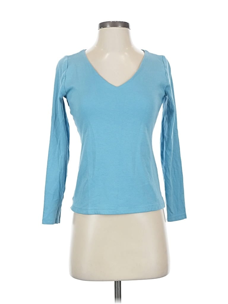 Pre-owned Ann Taylor 3/4 Sleeve T-shirt In Blue