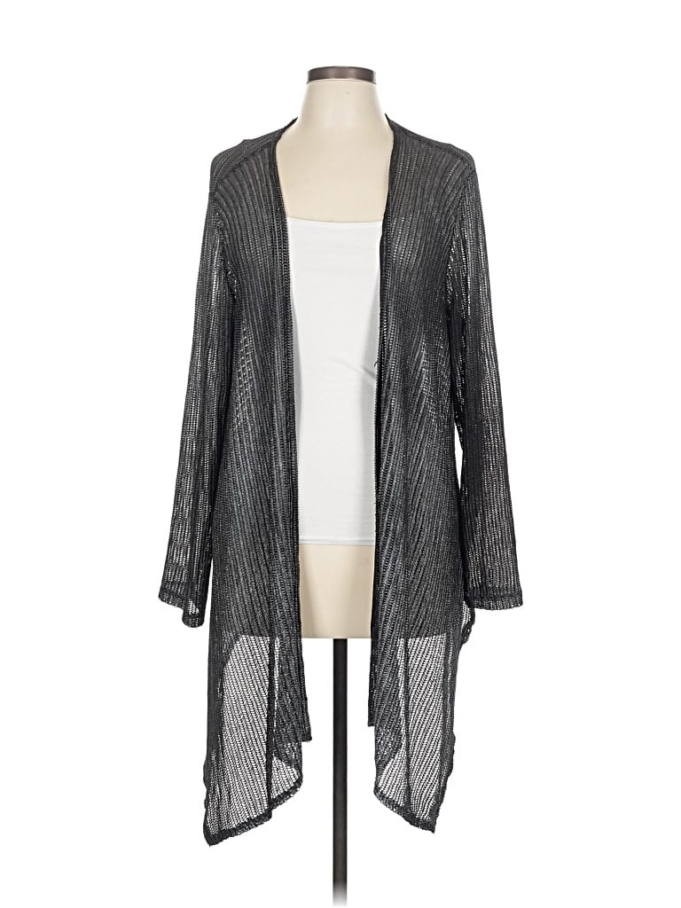 Pre-owned Travelers By Chico's Cardigan Sweater In Gray