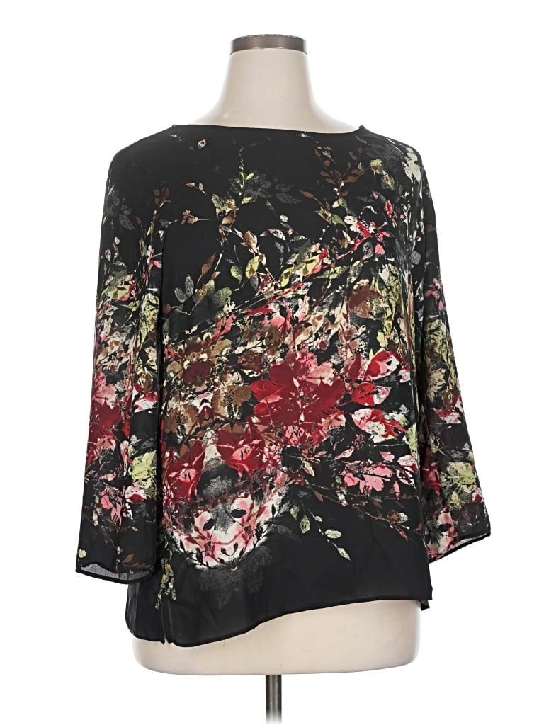 Pre-owned Rose + Olive 3/4 Sleeve Blouse In Black