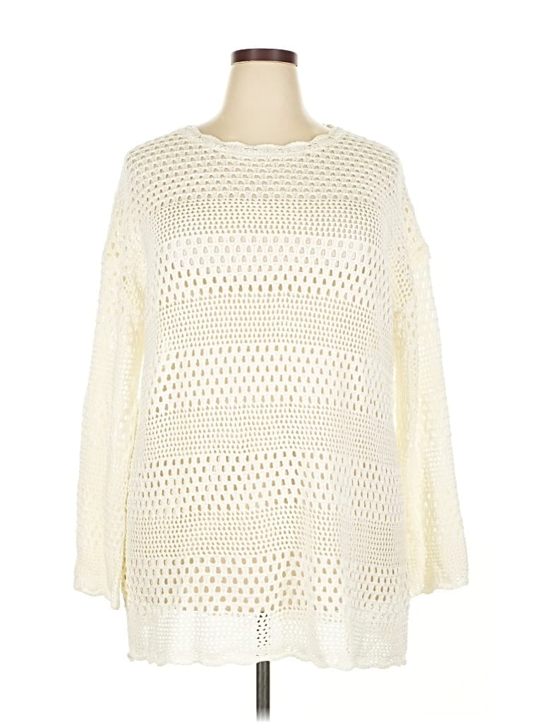 Pre-owned Unbranded Pullover Sweater In White