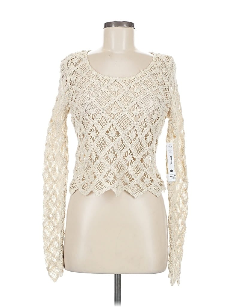 Pre-owned Aqua Cardigan Sweater In White