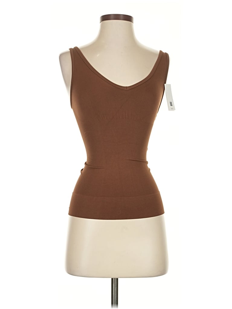 Spanx Tank Top Brown One Shoulder Neckline Tops