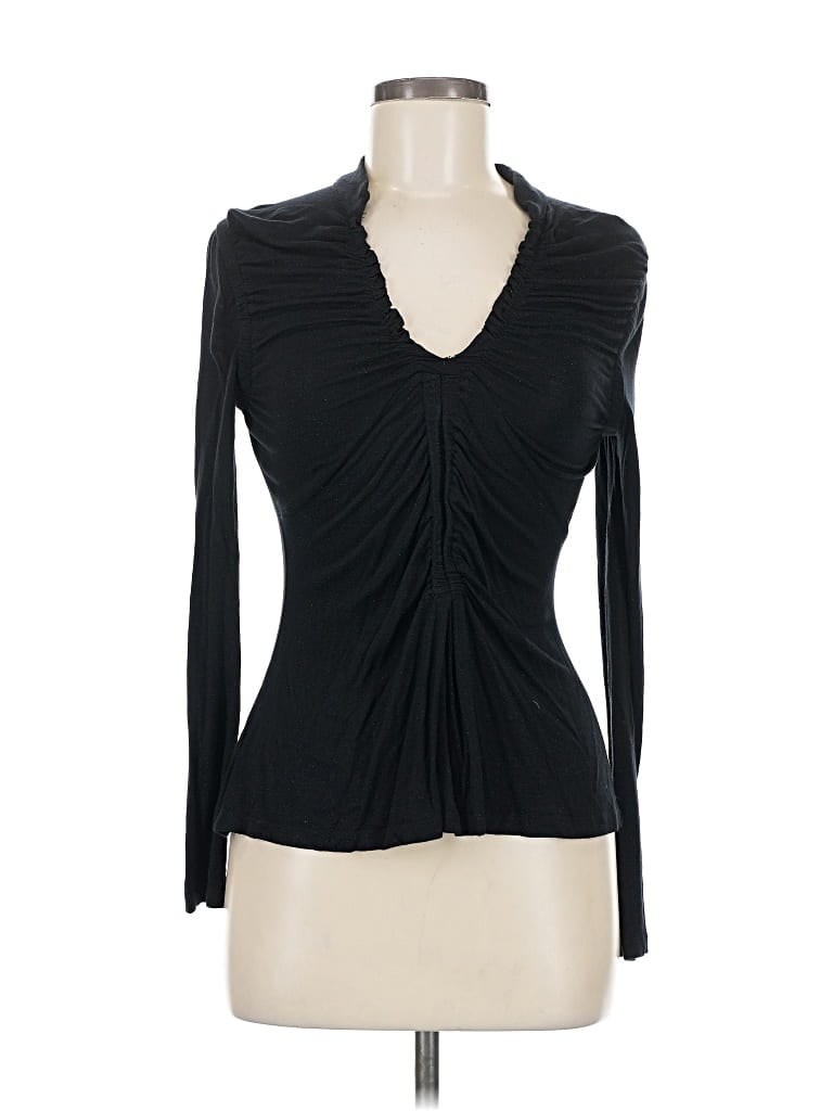 Pre-owned Design History Long Sleeve Top Black Sweetheart Neckline Tops