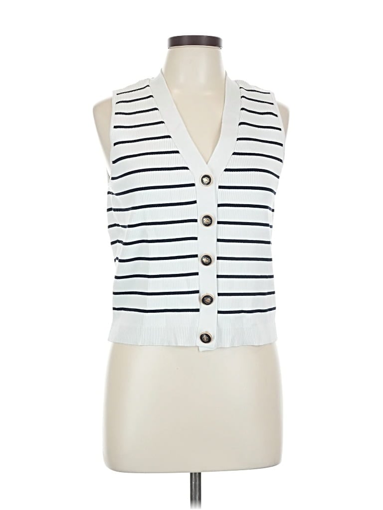 Pre-owned Aqua Cardigan Sweater In White